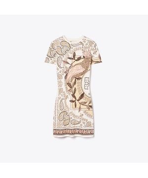 프린티드 저지 티셔츠 드레스 - 핑크 코카투