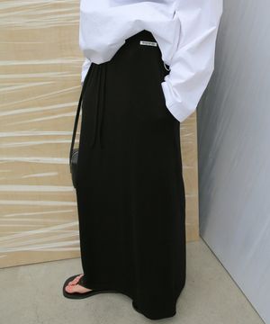 Jersey Straight Maxi Skirt - Black