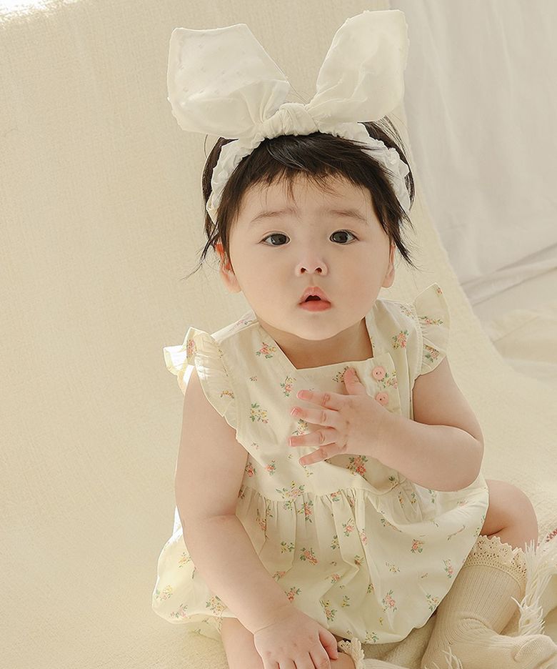 어여쁘게 귀여운 꽃이 우리 아가랑 닮았죠 - 아기 민소매 바디슈트
