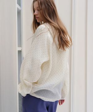 Dot Bubble Hoody Anorak - Cream Butter