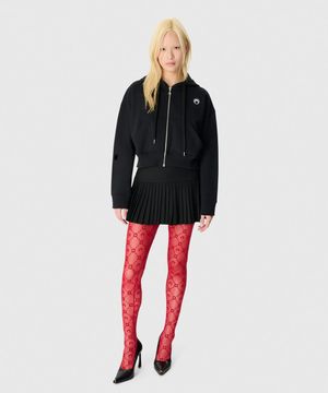 (W) 문 로고 저지 플리스 집 후디 블랙 MOON LOGO JERSEY FLEECE ZIPPED HOODIE BK99 BLACK