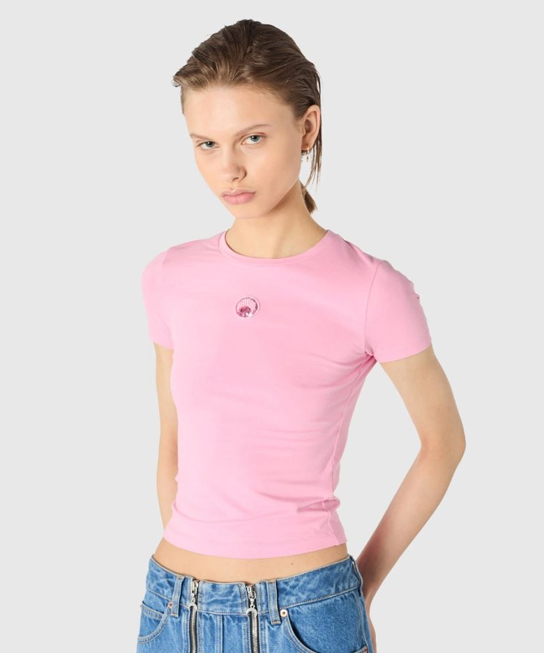 (W) 펄 로고 숏슬리브 베이비핏 티셔츠 핑크 PEARL LOGO SS BABY FIT T-SHIRT PK30 PINK