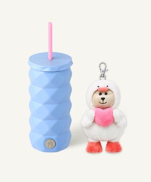 코튼캔디 나나스 블루 텀블러 444ml & 베어리스타 키체인 세트 +에코텀블러음료쿠폰(카톡발송)