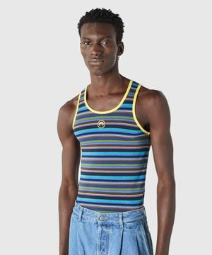 (U) 문 로고 스트라이프 저지 탱크 탑 블루 MOON LOGO STRIPES JERSEY TANK TOP BL50 BLUE