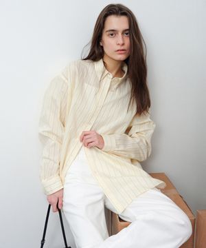 Fresh Stripe Over-Shirt - Butter Stripe