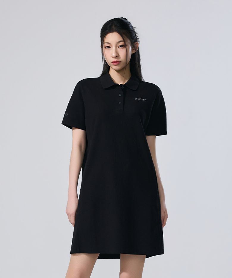 여성 피케 카라형 원피스 (BLACK)