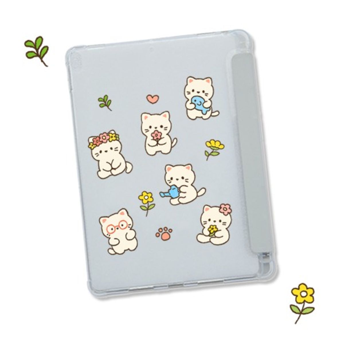 이레케이스앤굿즈(IRECASEGOODS) 봄냥이 갤럭시탭 아이패드 애플펜슬 수납가능 풀커버 케이스