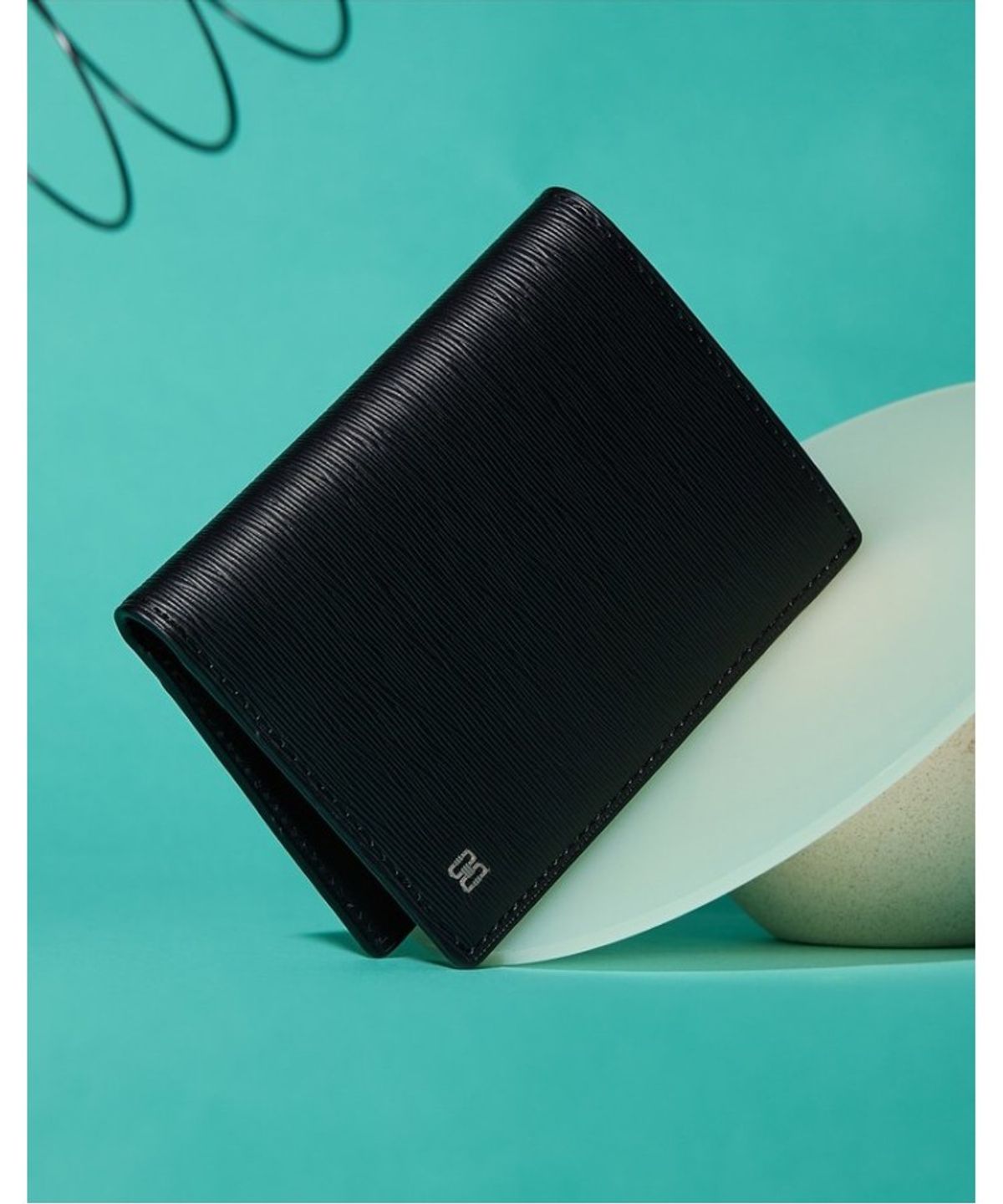 닥스 남성 액세서리(DAKS MEN'S ACCESSORIES) 블랙 소가죽 로고장식_DBHO6EE25BK