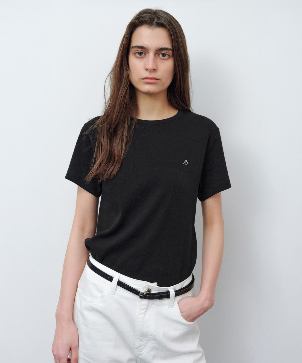 르바(LEVAR) All-day Cotton Rib T-shirt - Black