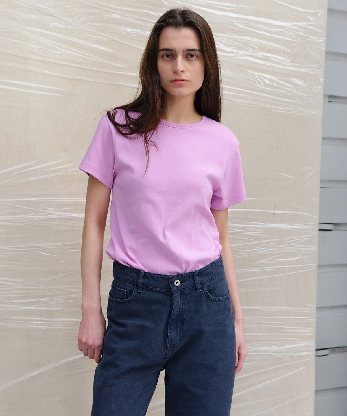 르바(LEVAR) All-day Cotton Rib T-shirt - Cotton-candy Pink