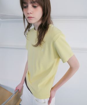 All-Day Cotton Rib T-shirt - Pale Yellow