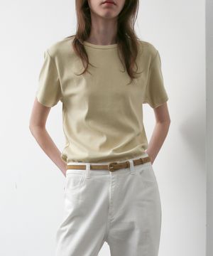 All-Day Cotton Rib T-shirt - Cream Butter