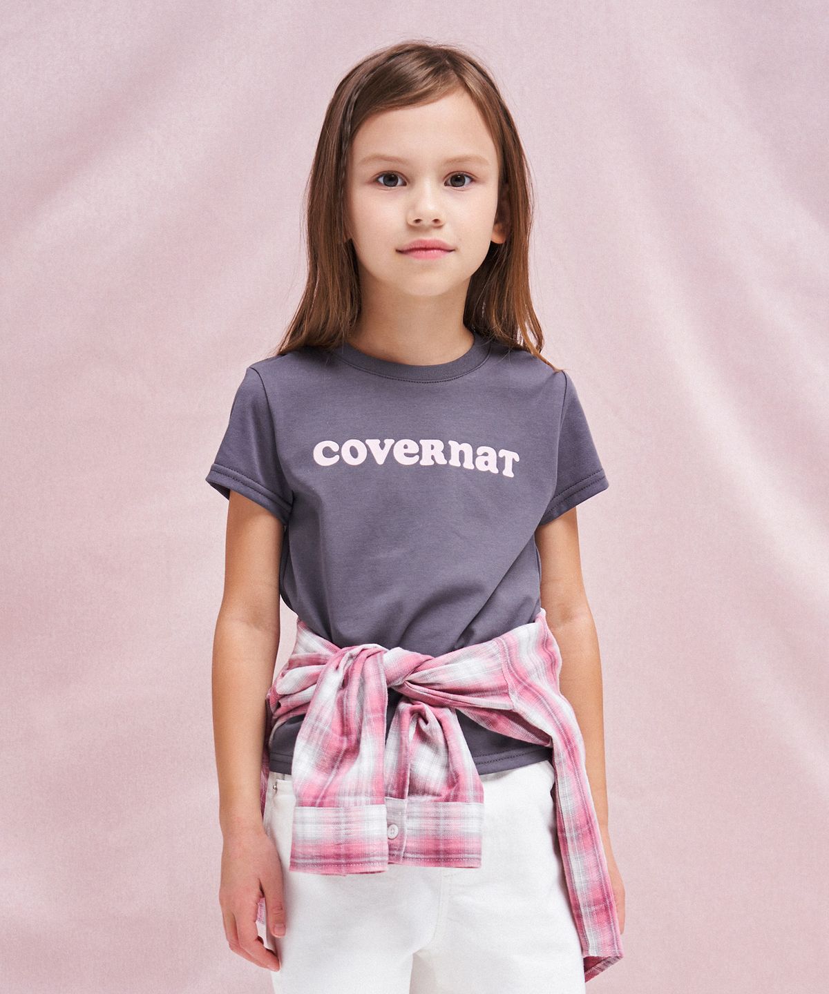 커버낫 키즈(COVERNAT KIDS) 쿠퍼로고 티셔츠 차콜 CK2602ST68CH