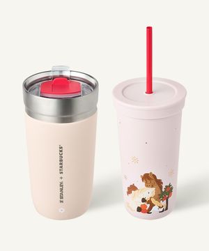 다정한 포니 앤 플라워 텀블러 세트 +에코텀블러음료쿠폰(카톡발송)