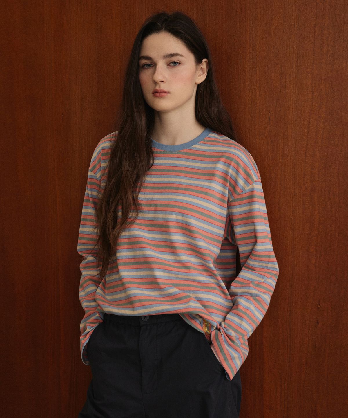 스튜디오앤파르크(STUDIO&PARC) Multi Striped T-Shirt_Blue