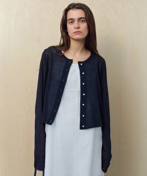 Light Linen Cardigan - Darknight Navy