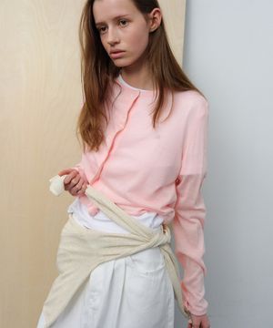 Light Linen Cardigan - Colar Pink