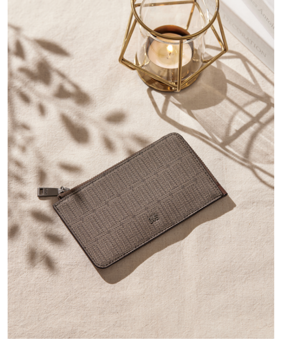 닥스 남성 액세서리(DAKS MEN'S ACCESSORIES) 브라운 가죽콤비 멀티지퍼홀더_DBHO6E758W3