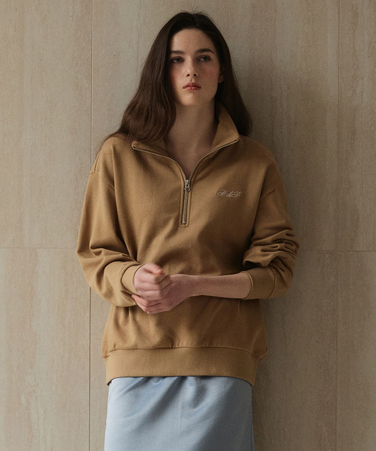 스튜디오앤파르크(STUDIO&PARC) Half-Zip Sweatshirt_Beige