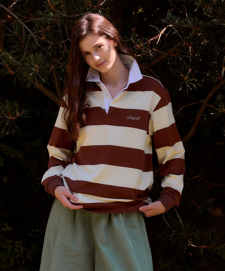Striped Rugby Shirt_Brown