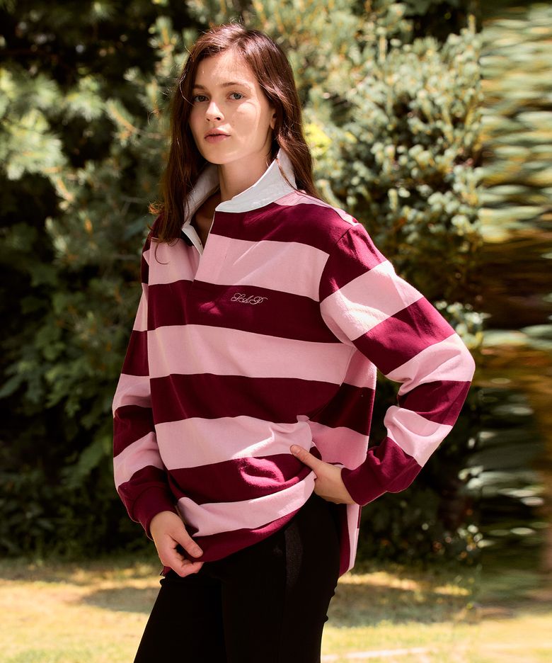 Striped Rugby Shirt_Pink