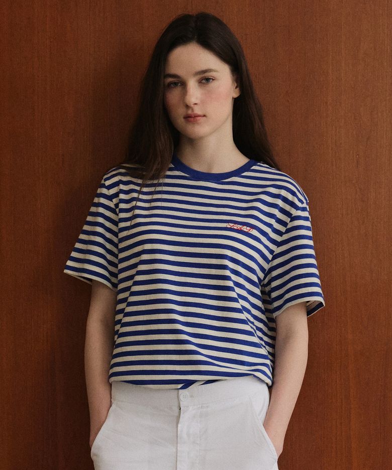 Striped Short Sleeve T-Shirt_Royal Blue
