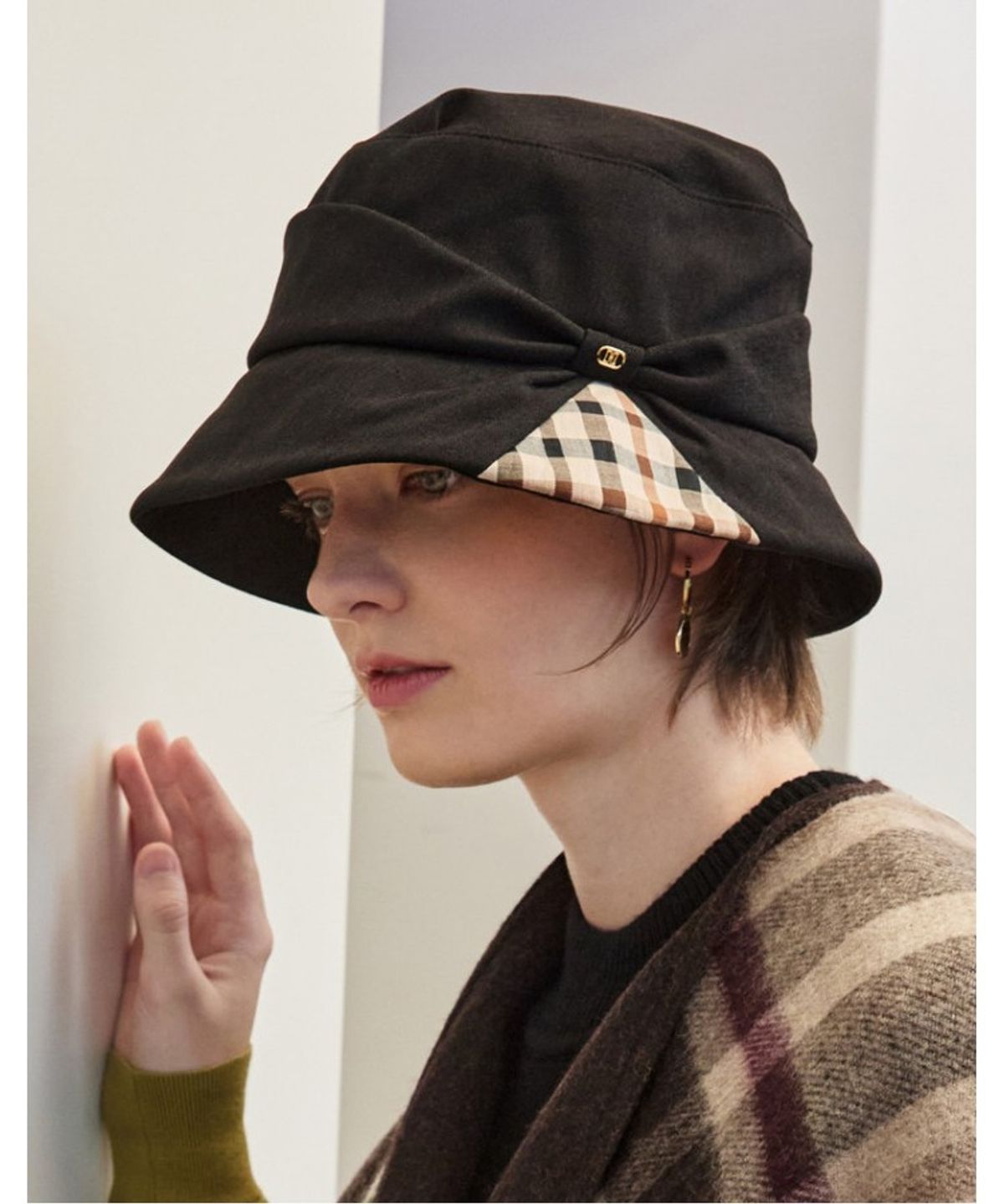 닥스 남성 액세서리(DAKS MEN'S ACCESSORIES) 블랙 DD로고 버킷햇_DBHE5FS02BK