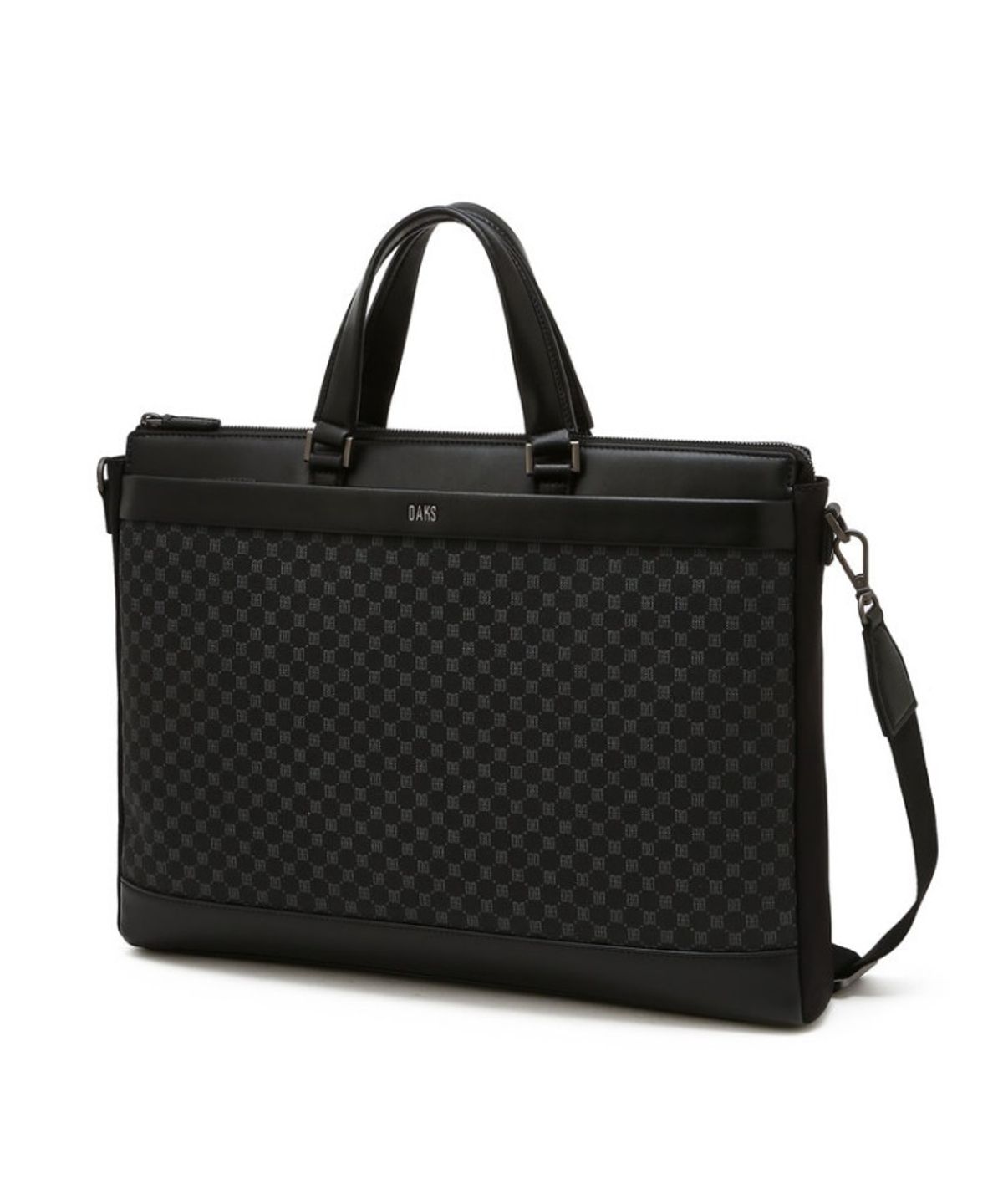 닥스 남성 액세서리(DAKS MEN'S ACCESSORIES) 블랙 DD로고 가죽 서류가방_DBBA6E595BK