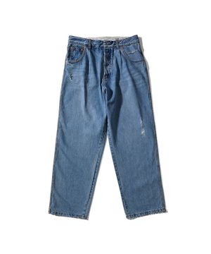 Blueborn Damage Loose Denim Pants Light Blue