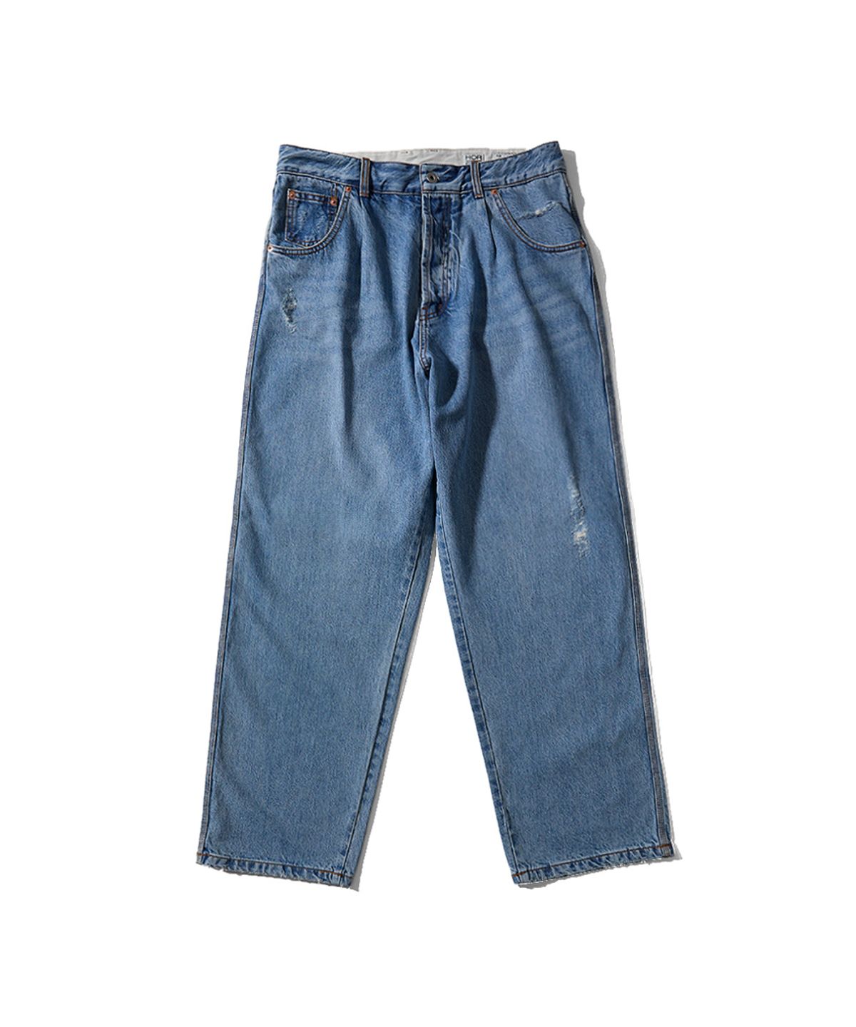 홀리선(HORLISUN) Blueborn Damage Loose Denim Pants Light Blue