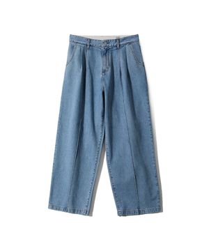 Nileblue Wide Pleats Denim Pants Light Blue