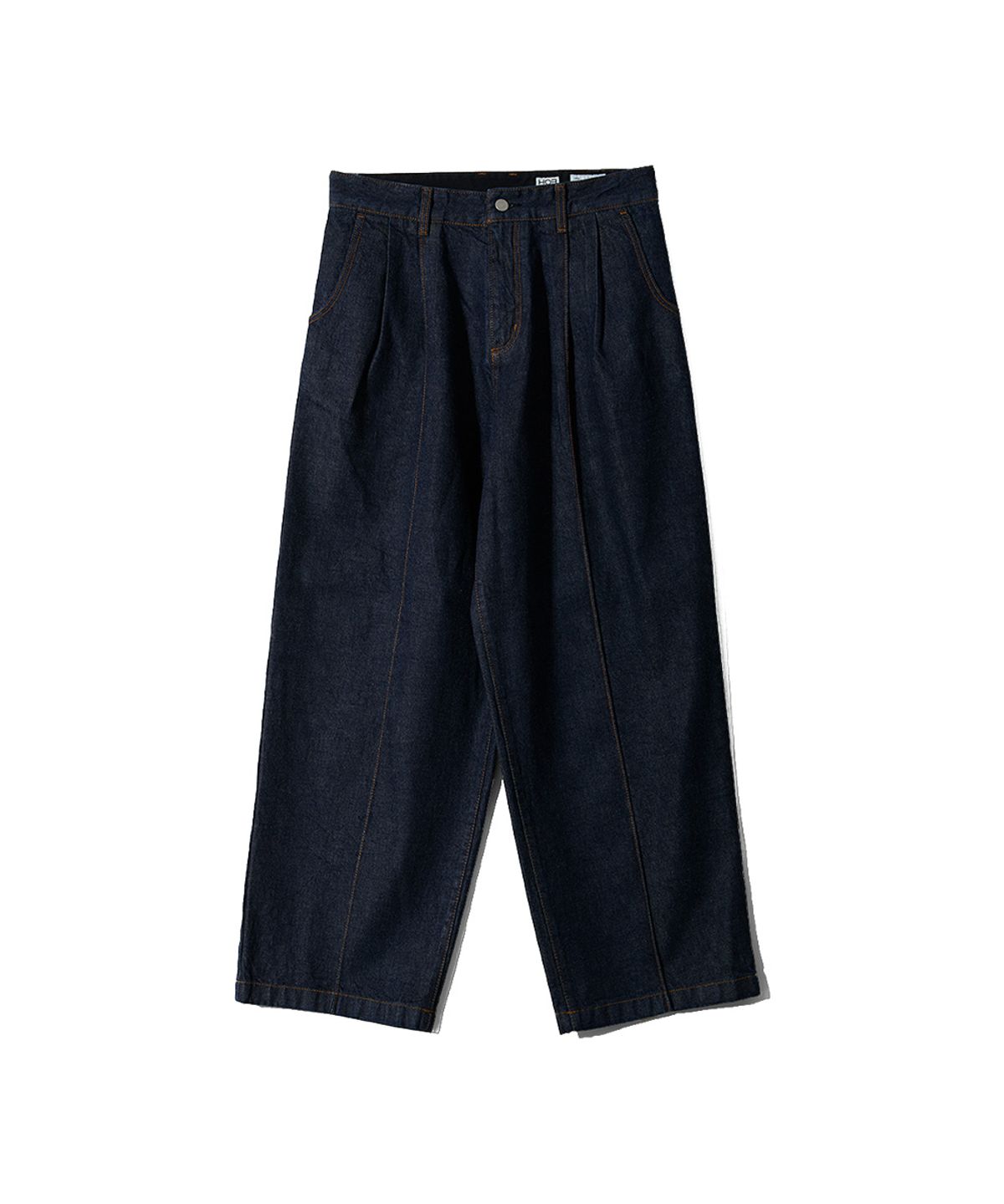 홀리선(HORLISUN) Nileblue Wide Pleats Denim Pants Dark Navy