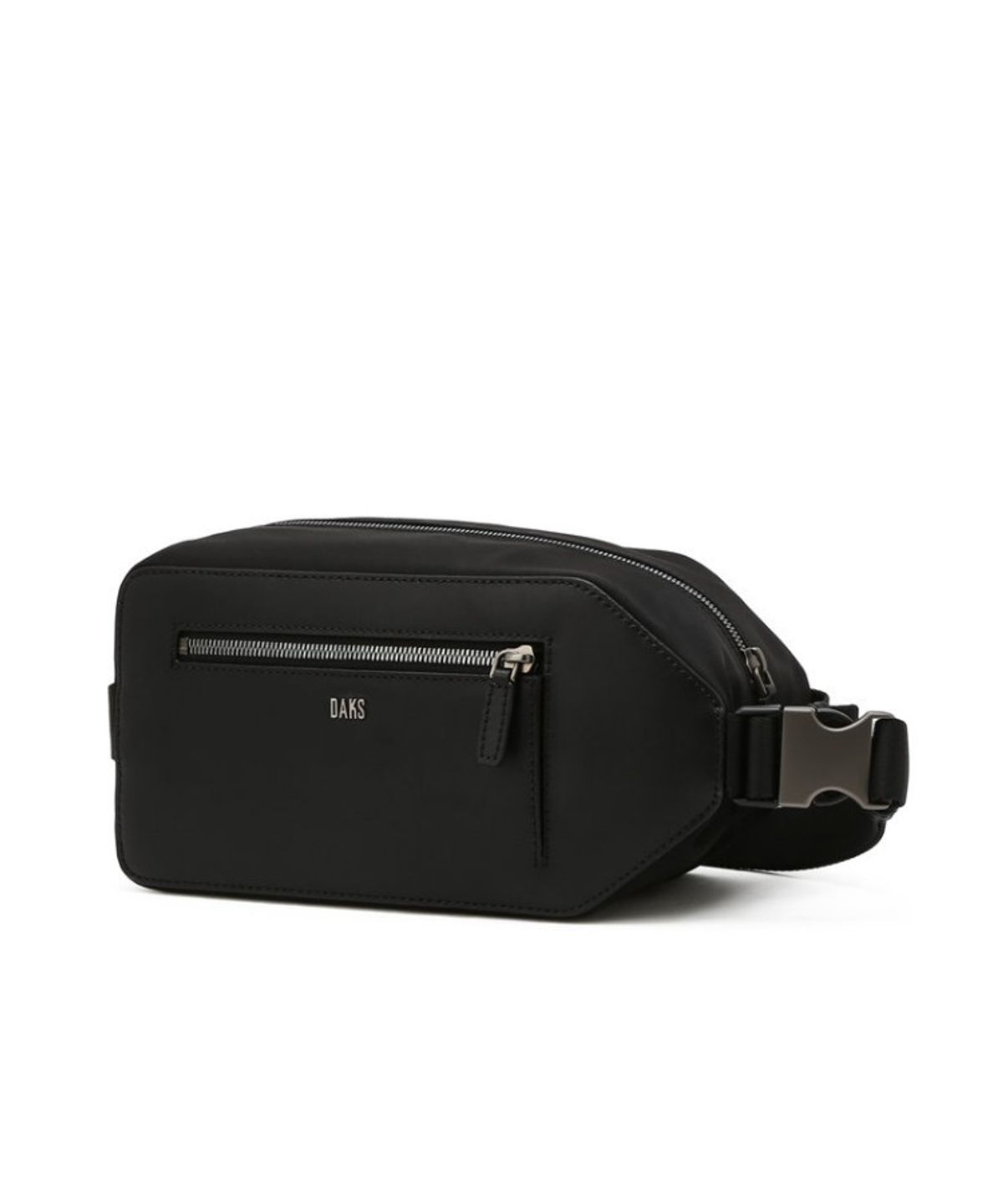 닥스 남성 액세서리(DAKS MEN'S ACCESSORIES) 블랙 로고장식 가죽 슬링백_DBBA6E854BK