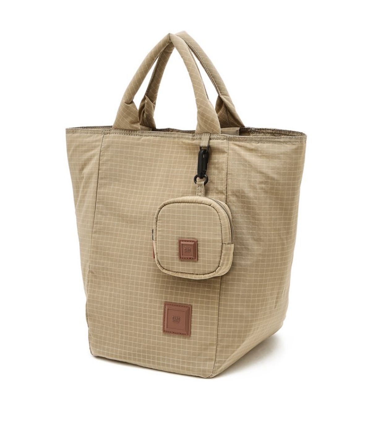 닥스 남성 액세서리(DAKS MEN'S ACCESSORIES) 베이지 체크 나일론 토트백_DBBA6EG52I2