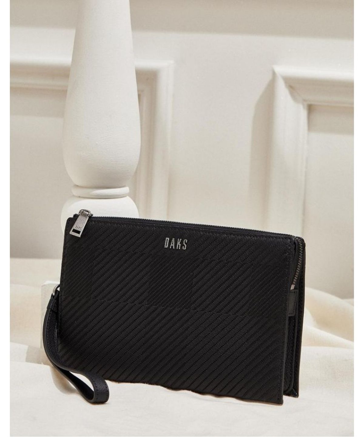 닥스 남성 액세서리(DAKS MEN'S ACCESSORIES) 블랙 체크배색 소가죽_DBBA6E305BK