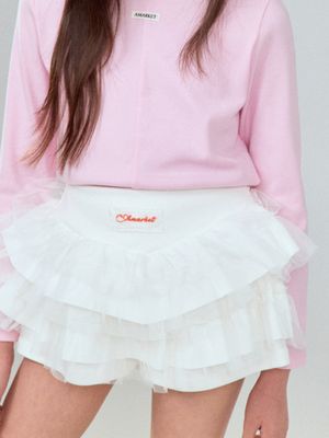FRILL TIERED SKIRT_IVORY