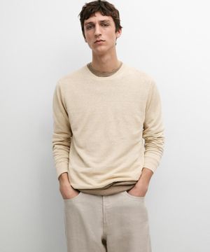 린넨 라운드넥 니트