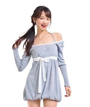 Baby balloon mini dress (grey)