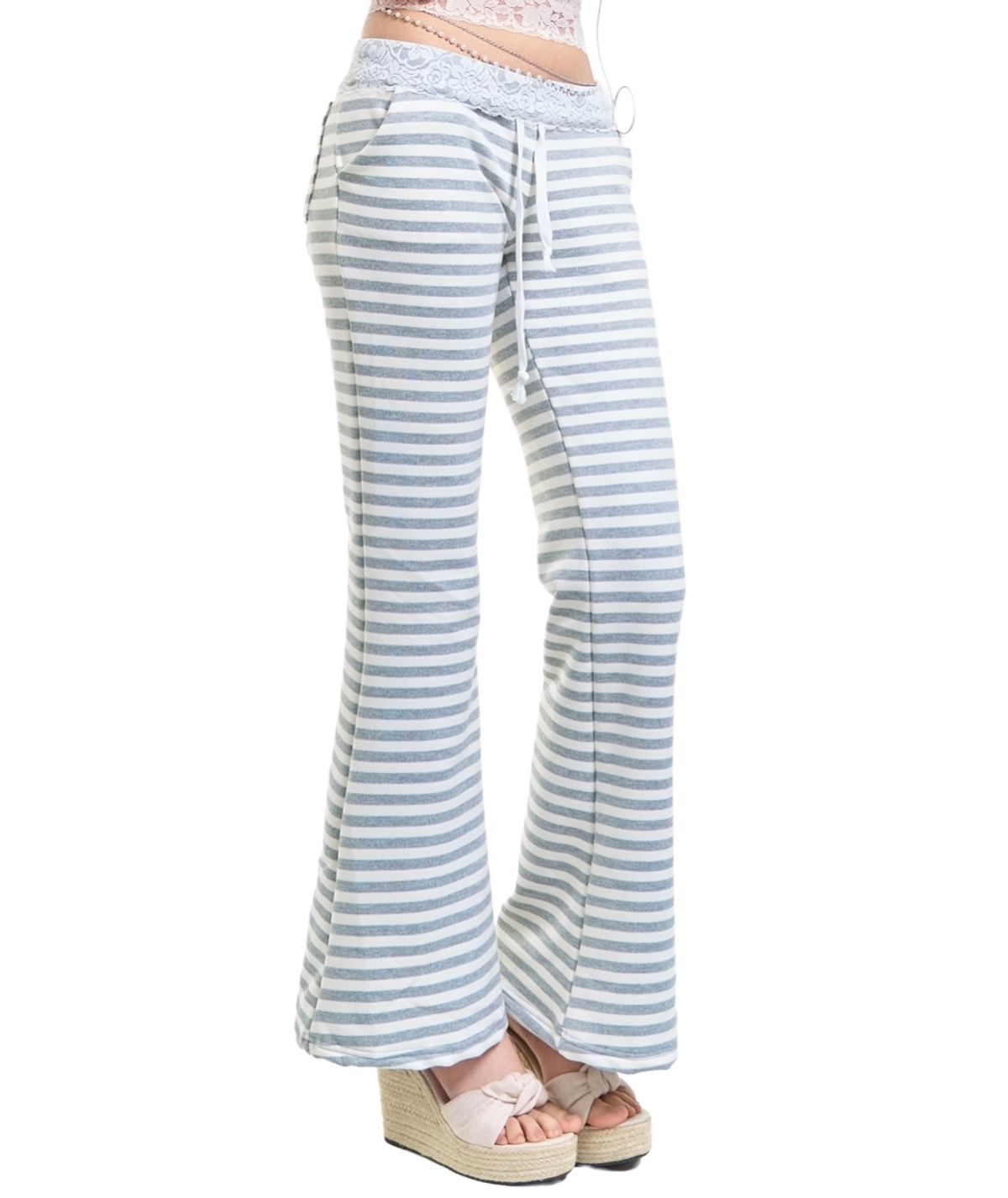 포어링(FORUSRING) Lace banding sweatpants (stripe)