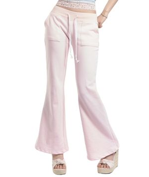 Lace banding sweatpants (pink)