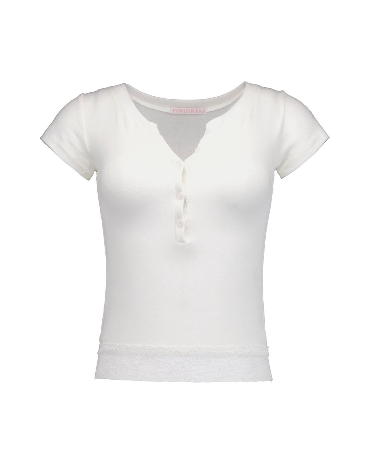 포어링(FORUSRING) Baby powder lace tee (white)