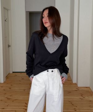 리넨 브이니트 딥네이비