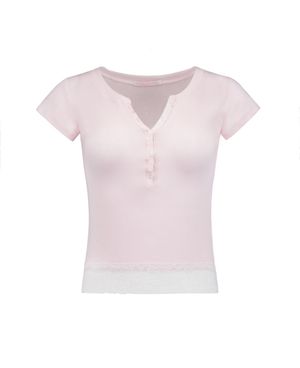 Baby powder lace tee (pink)