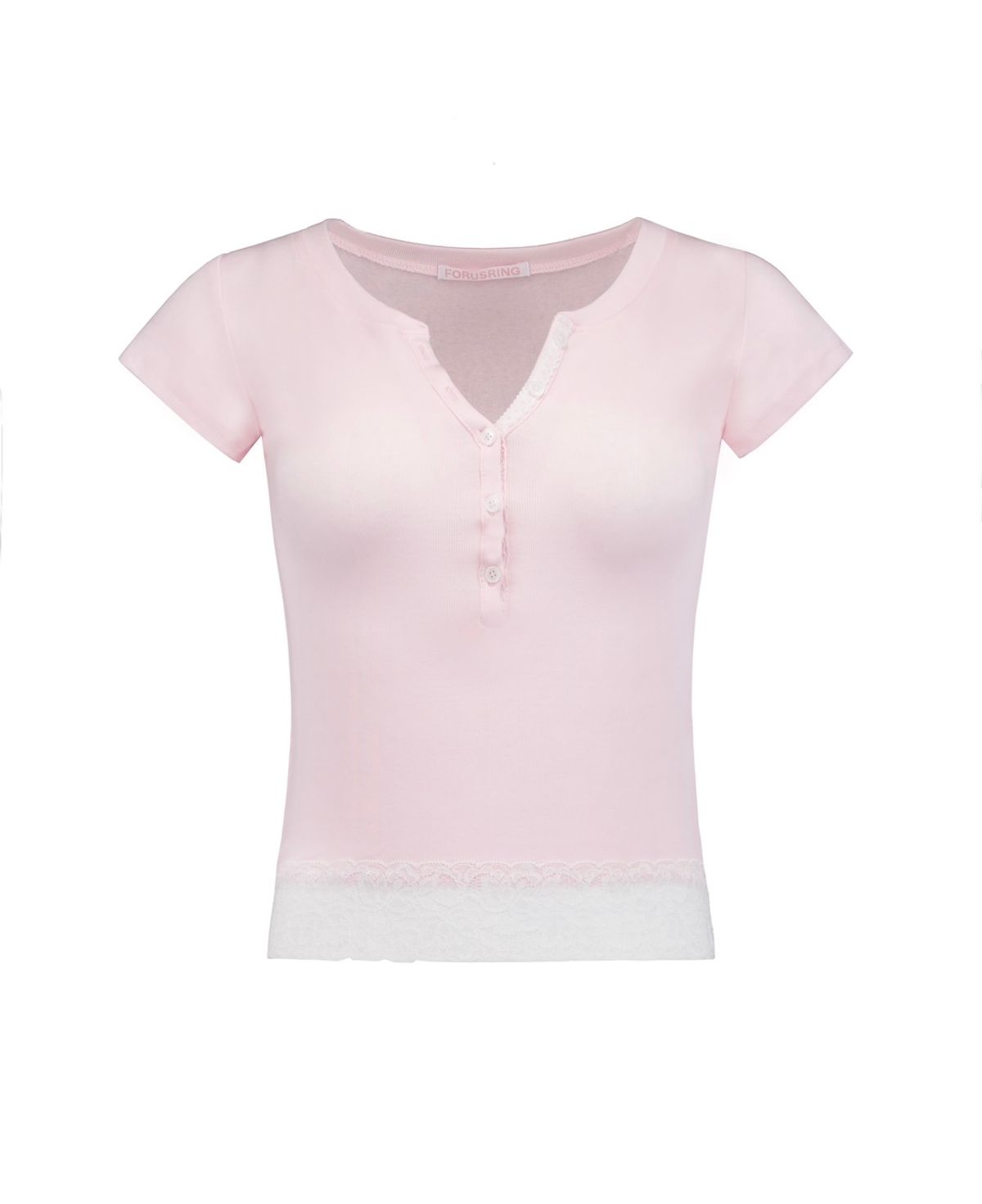 포어링(FORUSRING) Baby powder lace tee (pink)