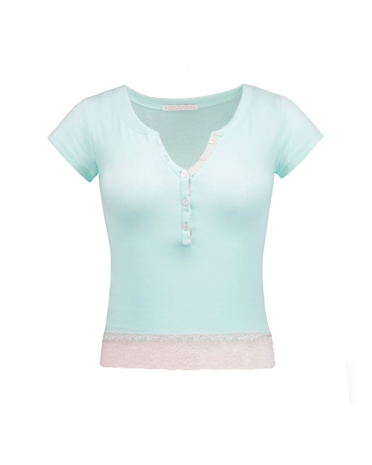 포어링(FORUSRING) Baby powder lace tee (mint)