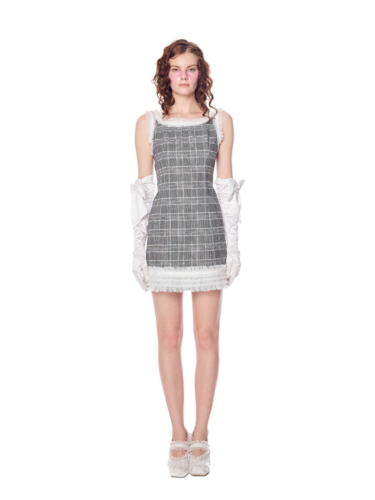 그리디어스(GREEDILOUS) Check Lace Sleeveless Onepiece