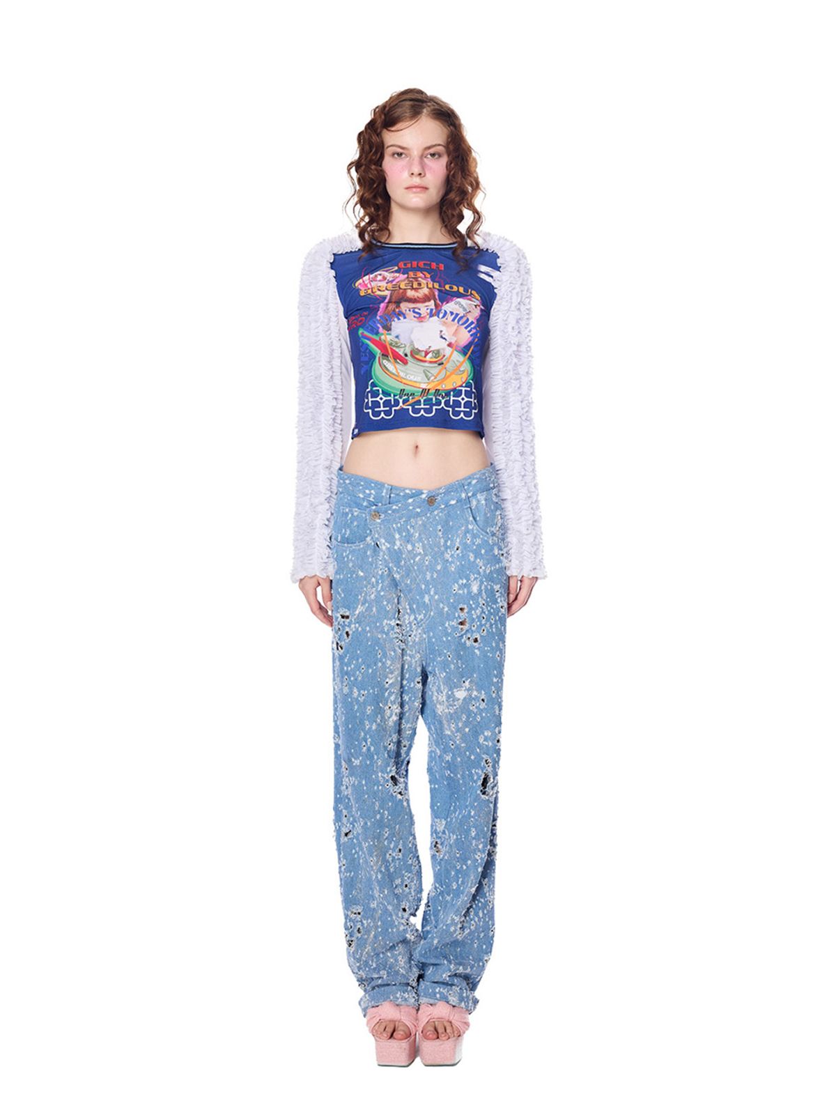 그리디어스(GREEDILOUS) Destroyed washing Denim Pants