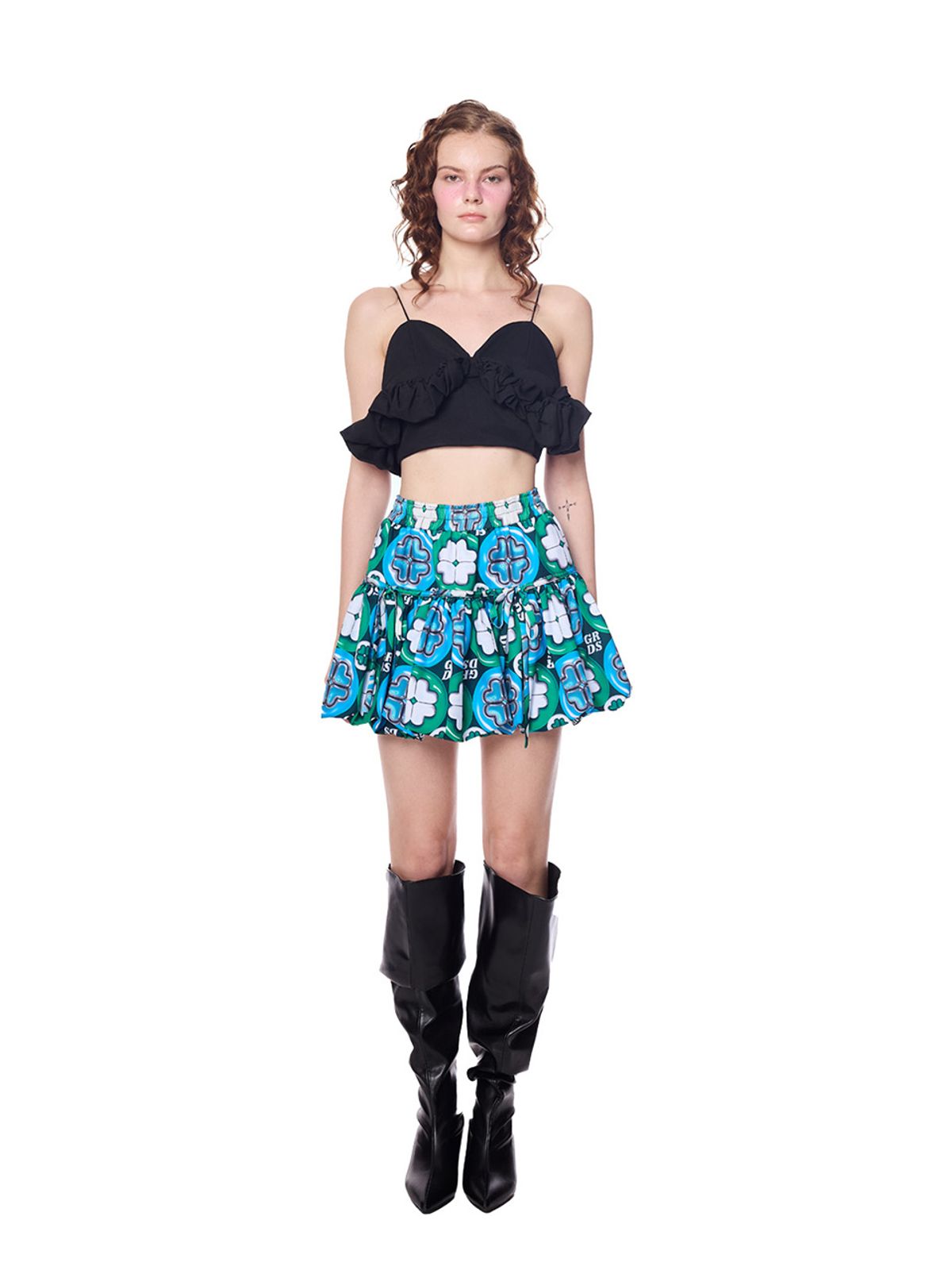 그리디어스(GREEDILOUS) Signature Floral Frill Skirt