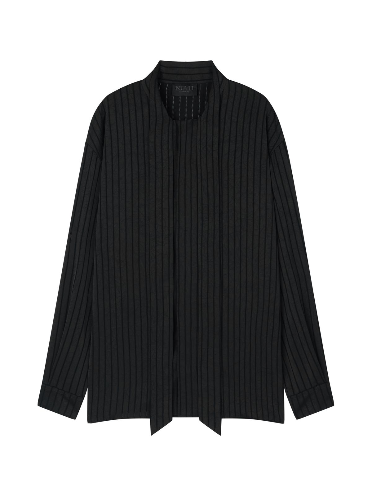 뉴이 뉴욕(NUYH NEWYORK) [PRET A PORTER] STRIPED TIE SHIRTS [BLACK/ECRU]