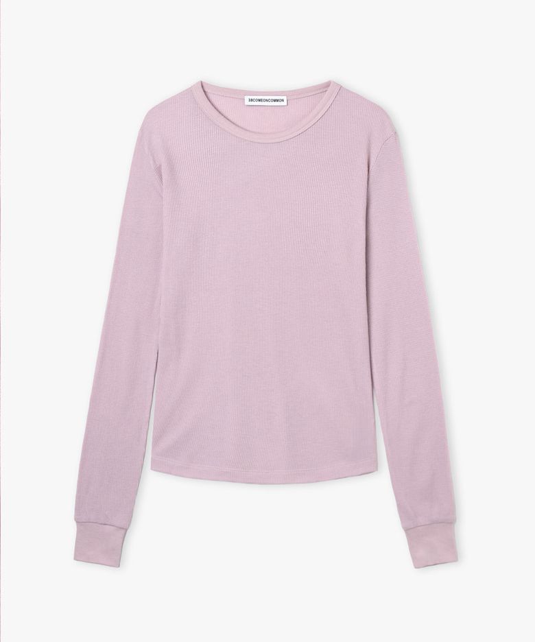 Waffle Slim Long Sleeve (Powder Pink)
